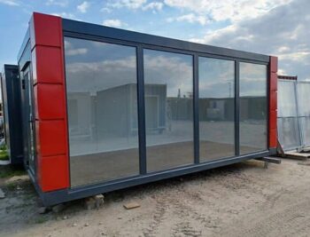 CONTENEDOR DE OFICINA OPEN SPACE 3×6 CON VITRINAS