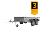 remolque unitrailer 264/2 kipp con rueda giratoria, varilla de soporte de lona y lona plana gris